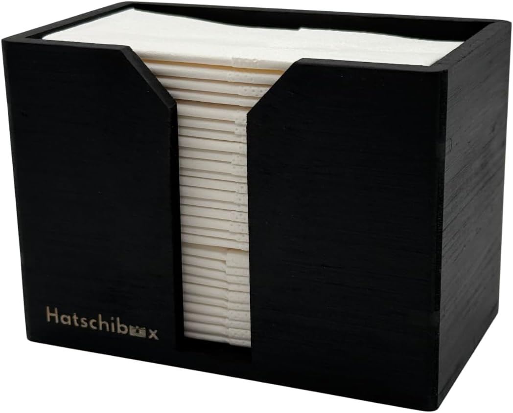 Taschentuchbox aus Kiefernholz schwarz von Hatschibox